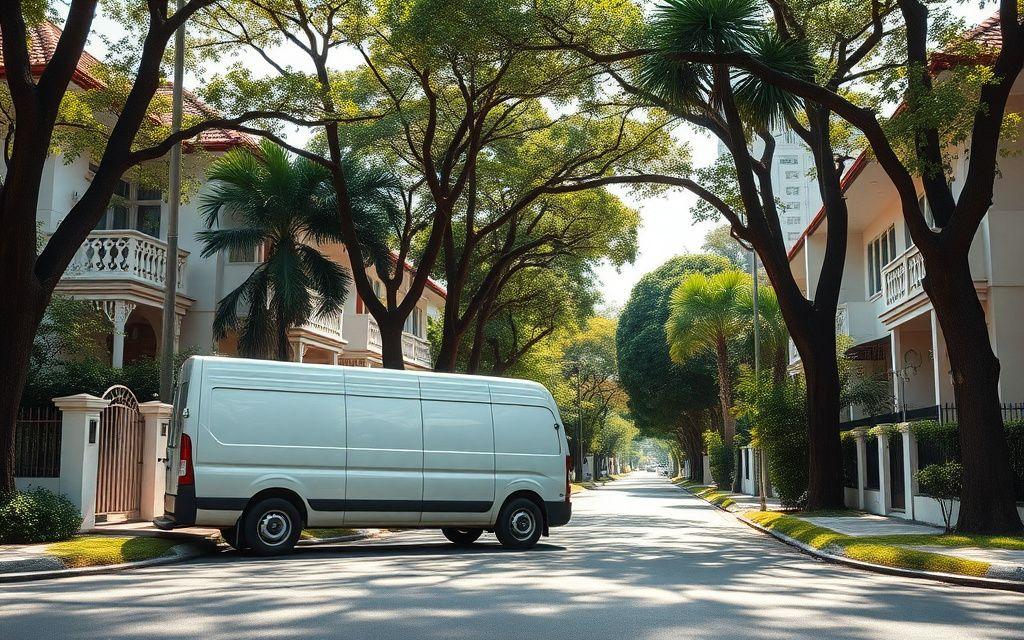 Service van parked on a leafy Klang Valley street